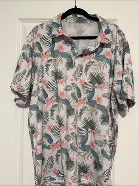 Arctic Cool Men's Floral Tropical Polo Shirt